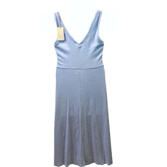 A New Day Womens Dress Light Blue Midi Pockets Cotton Blend Ballet Tank Sz L NWT - Picture 3 of 13